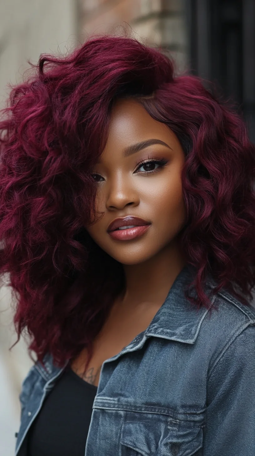 Embrace Bold Elegance with Luxurious Burgundy Curls