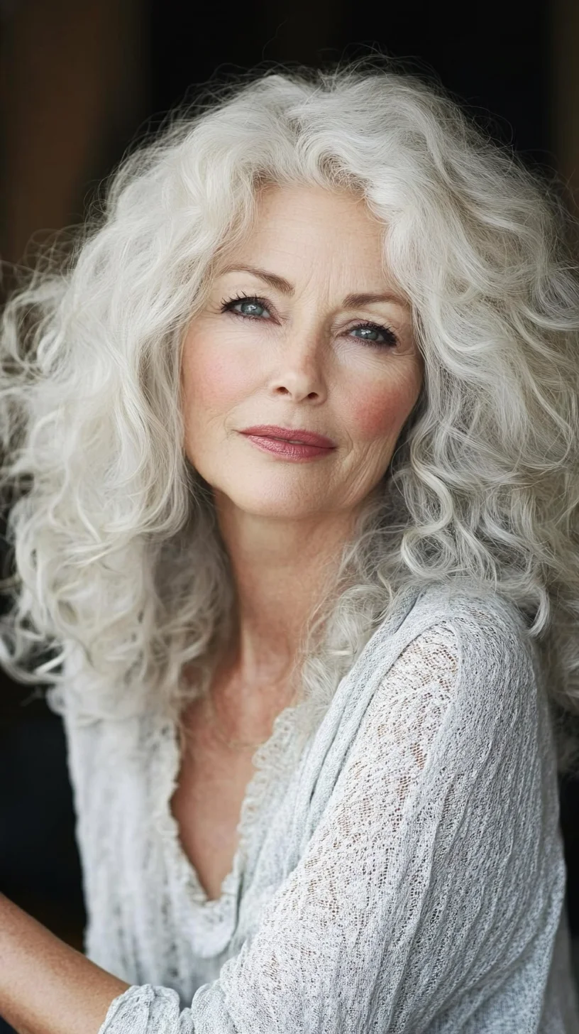 Embrace Effortless Elegance with Voluminous Silver Curls