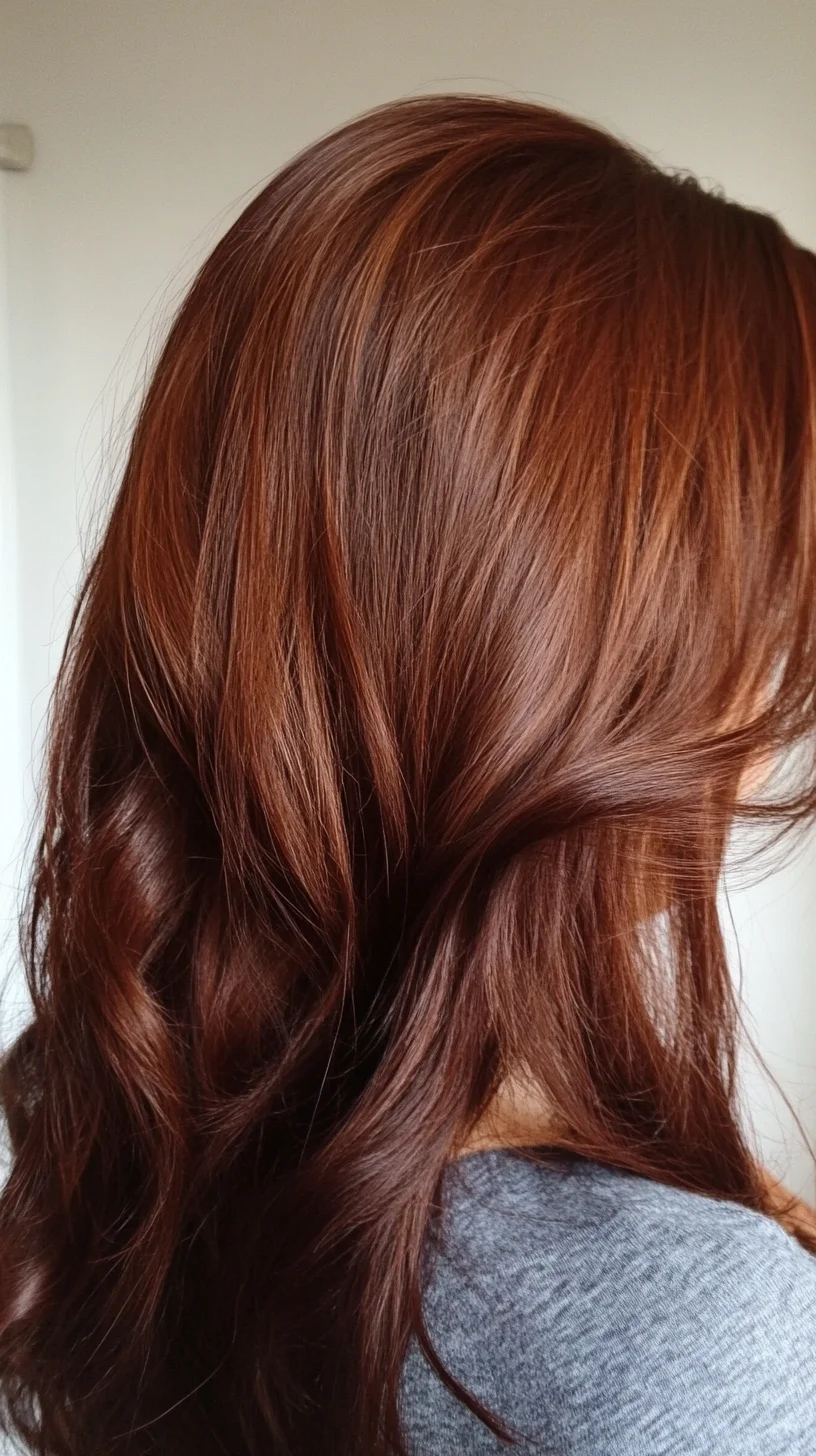 Embrace Luscious Layers with Rich, Wavy Auburn Tresses