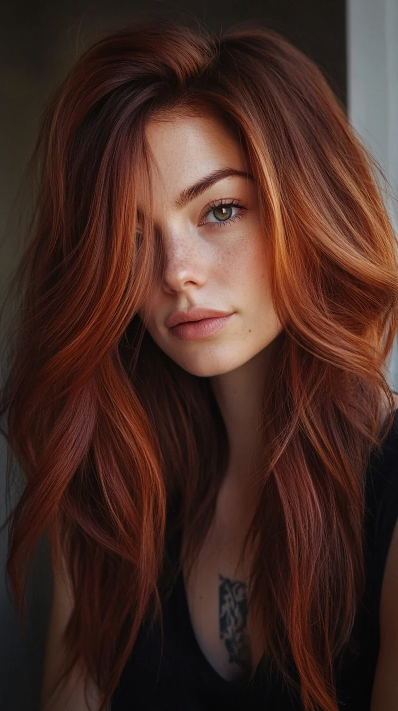 Embrace the Warmth: Voluminous Copper Waves for a Bold Look