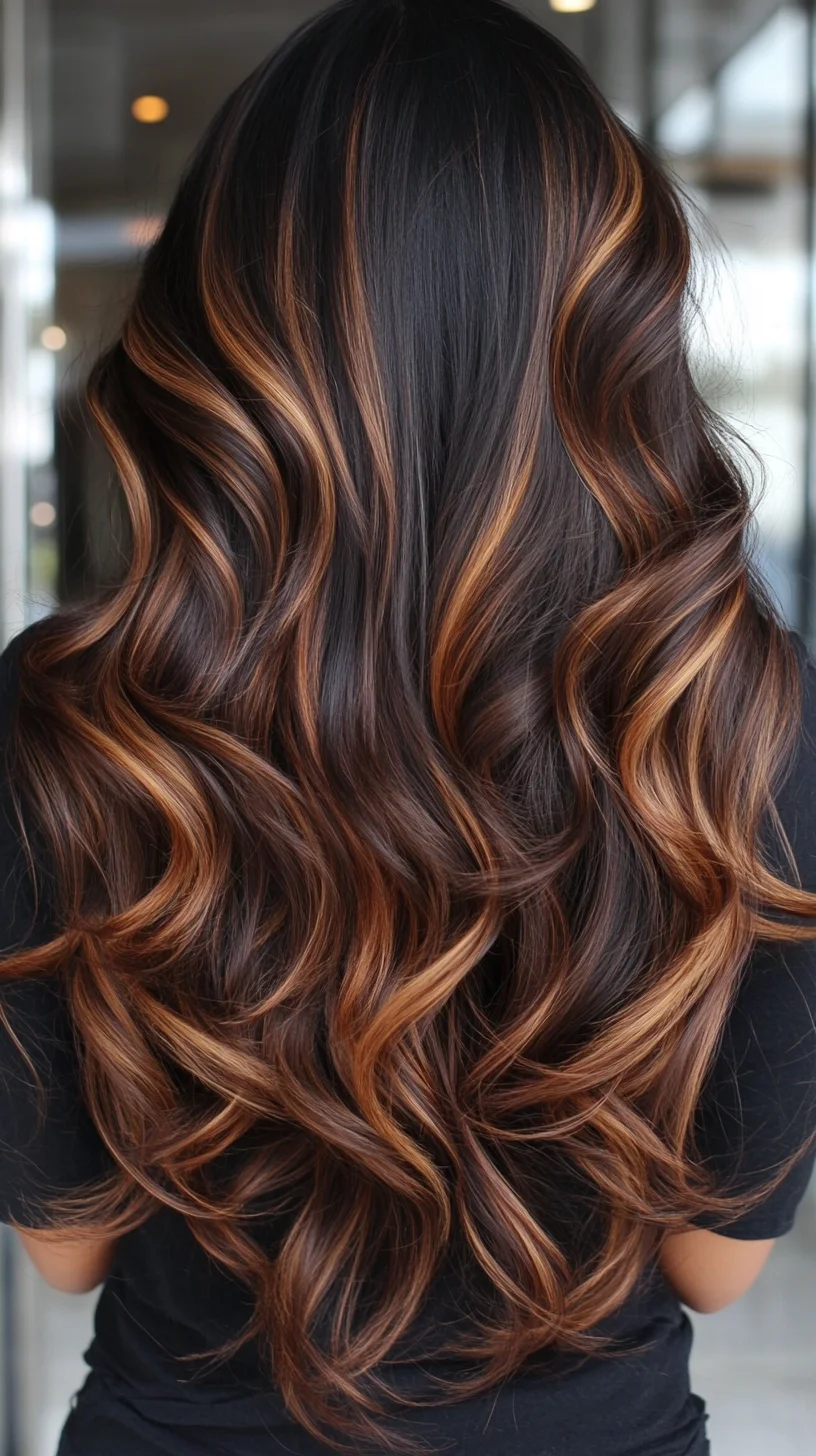 Glamorous Cascading Waves with Sun-Kissed Highlights