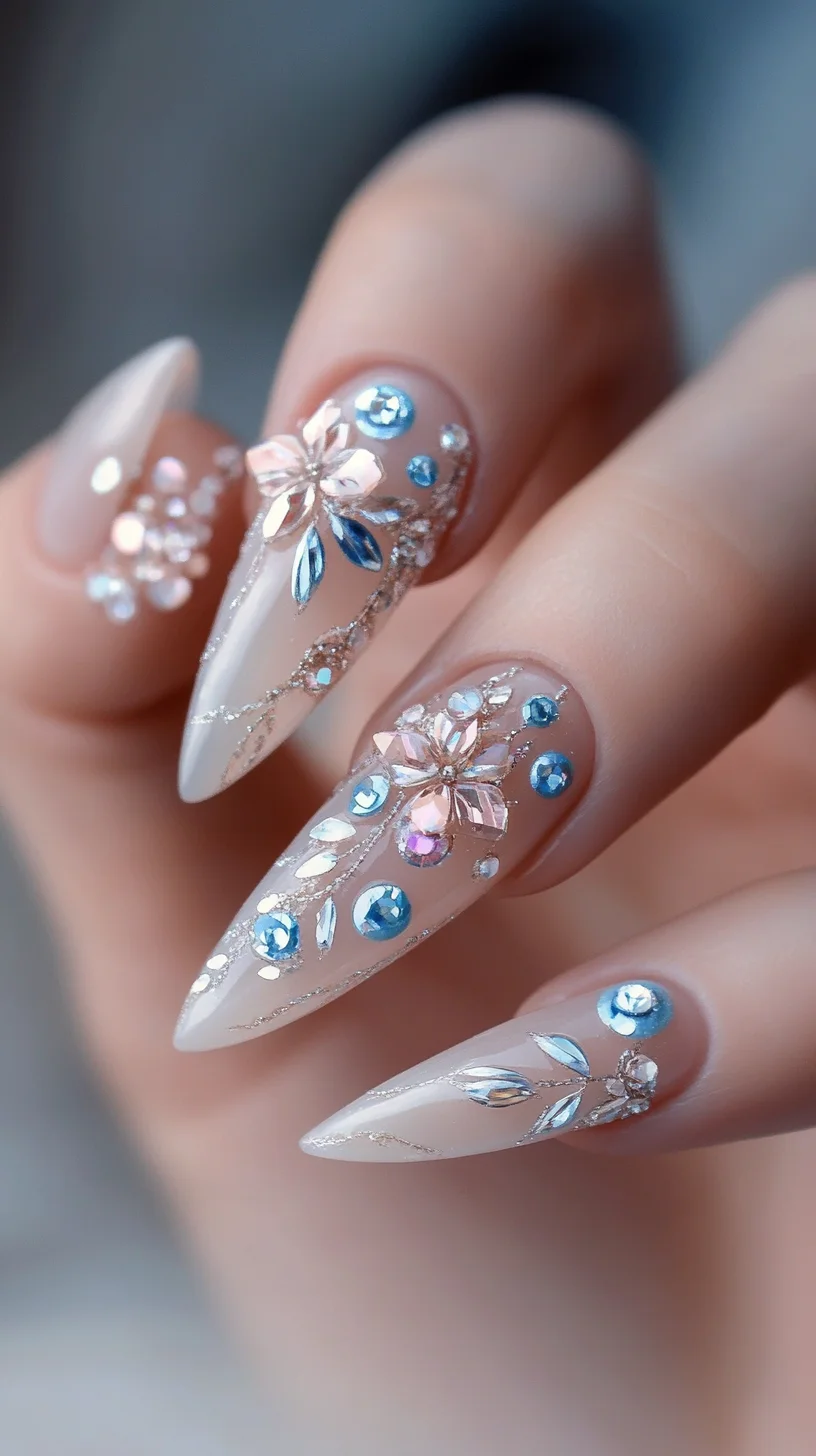 Glamorous Floral Accents: Elevate Your Nail Game with Stunning Designs