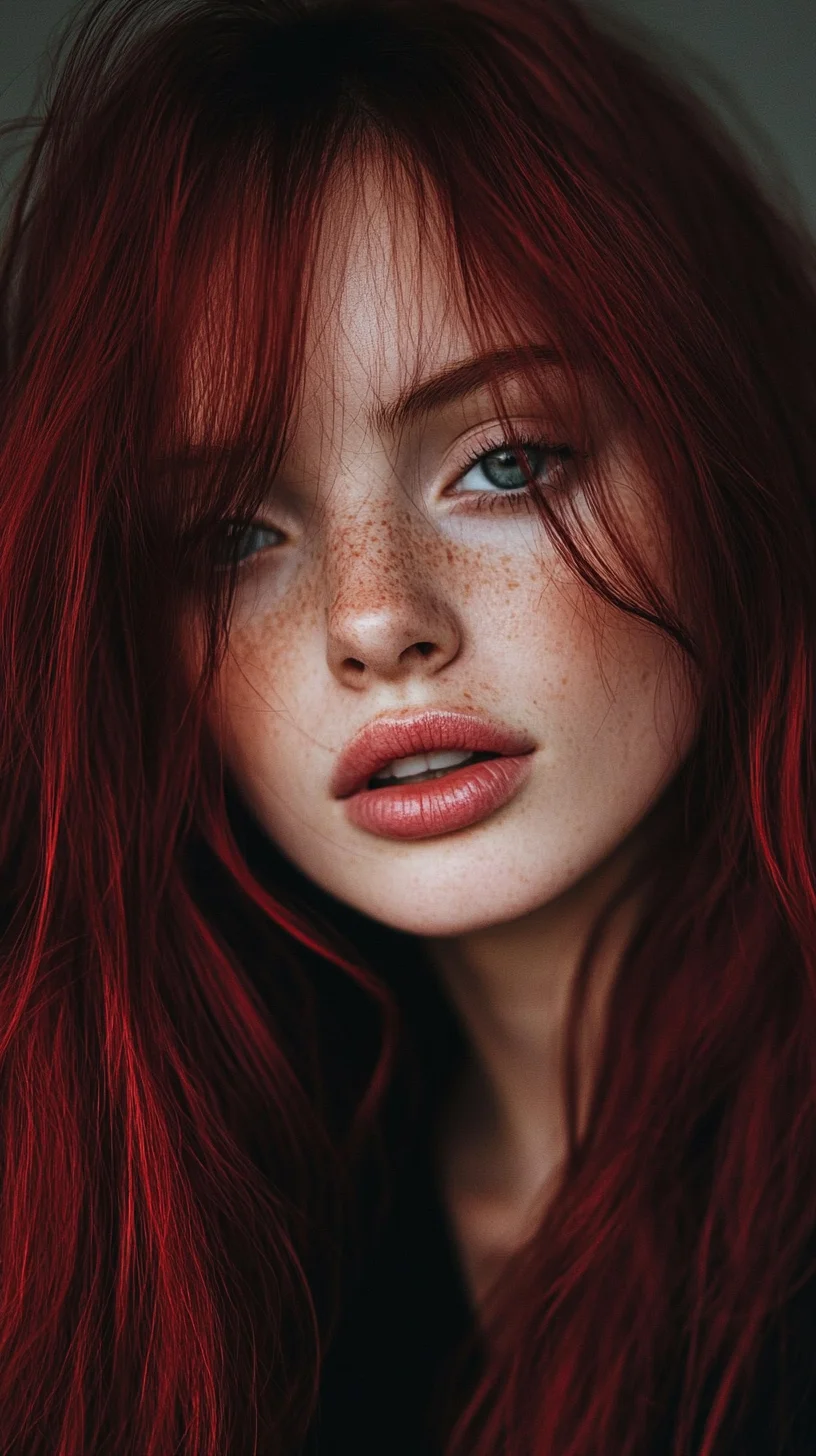 Luscious Crimson Waves: Embrace Bold Red Hair with Effortless Glam