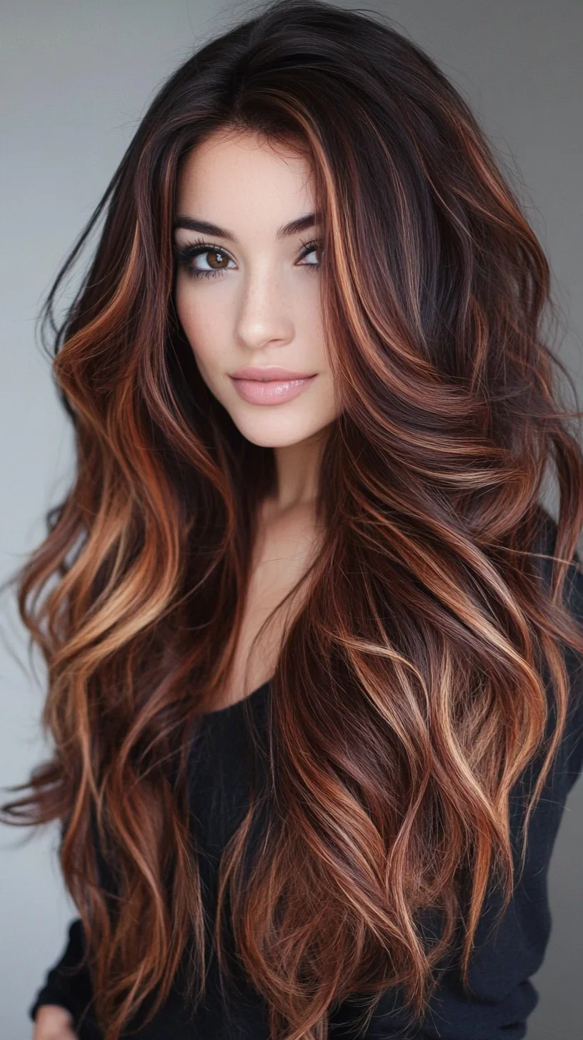 Luxurious Long Waves with Warm Highlights for Effortless Glam