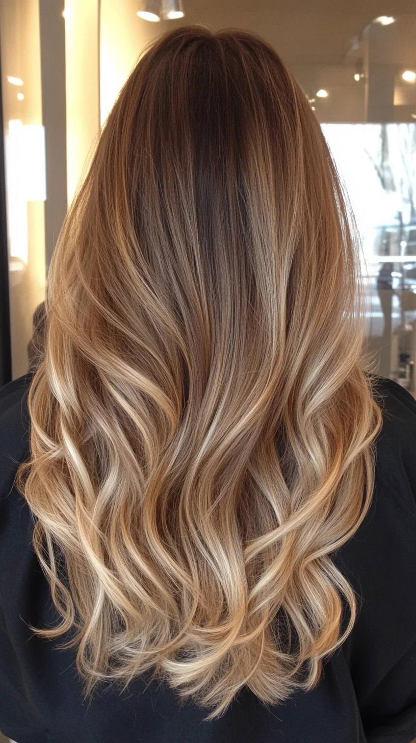 Luxurious Waves with a Sun-Kissed Ombre Finish