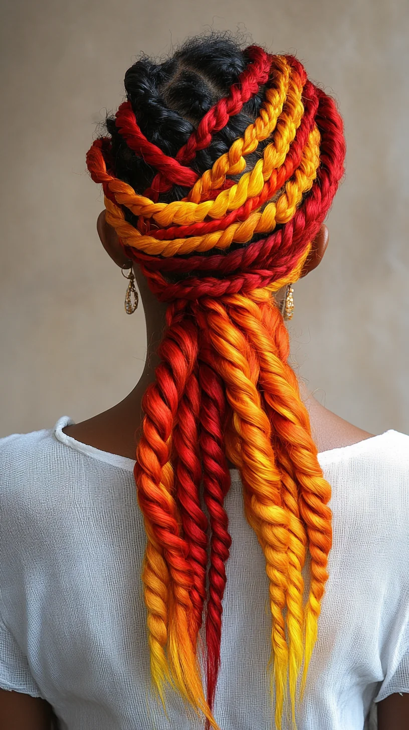 Revitalize Your Look with Fiery Ombre Twists: Bold Colors Meet Unique Braiding