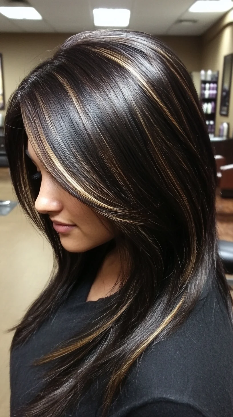 Sleek and Chic: Effortlessly Glamorous Long Hair with Striking Highlights