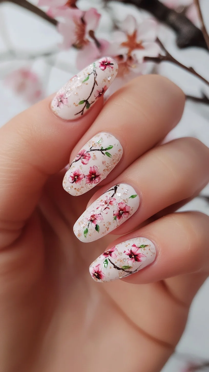 Sure! Here's a catchy heading and detailed description for the hairstyle image you provided.

 Blooming Beauty: Embrace Floral Elegance with Stunning Manicure Art