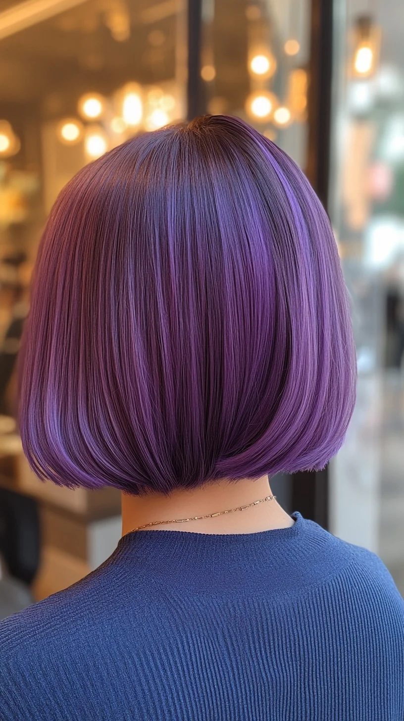 Transform Your Look with a Bold Purple Ombre Bob for a Chic Vibe