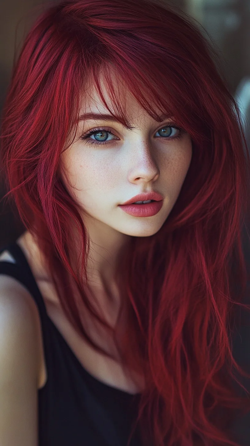 Unleash Your Inner Fire: The Alluring Long Red Layered Hairstyle