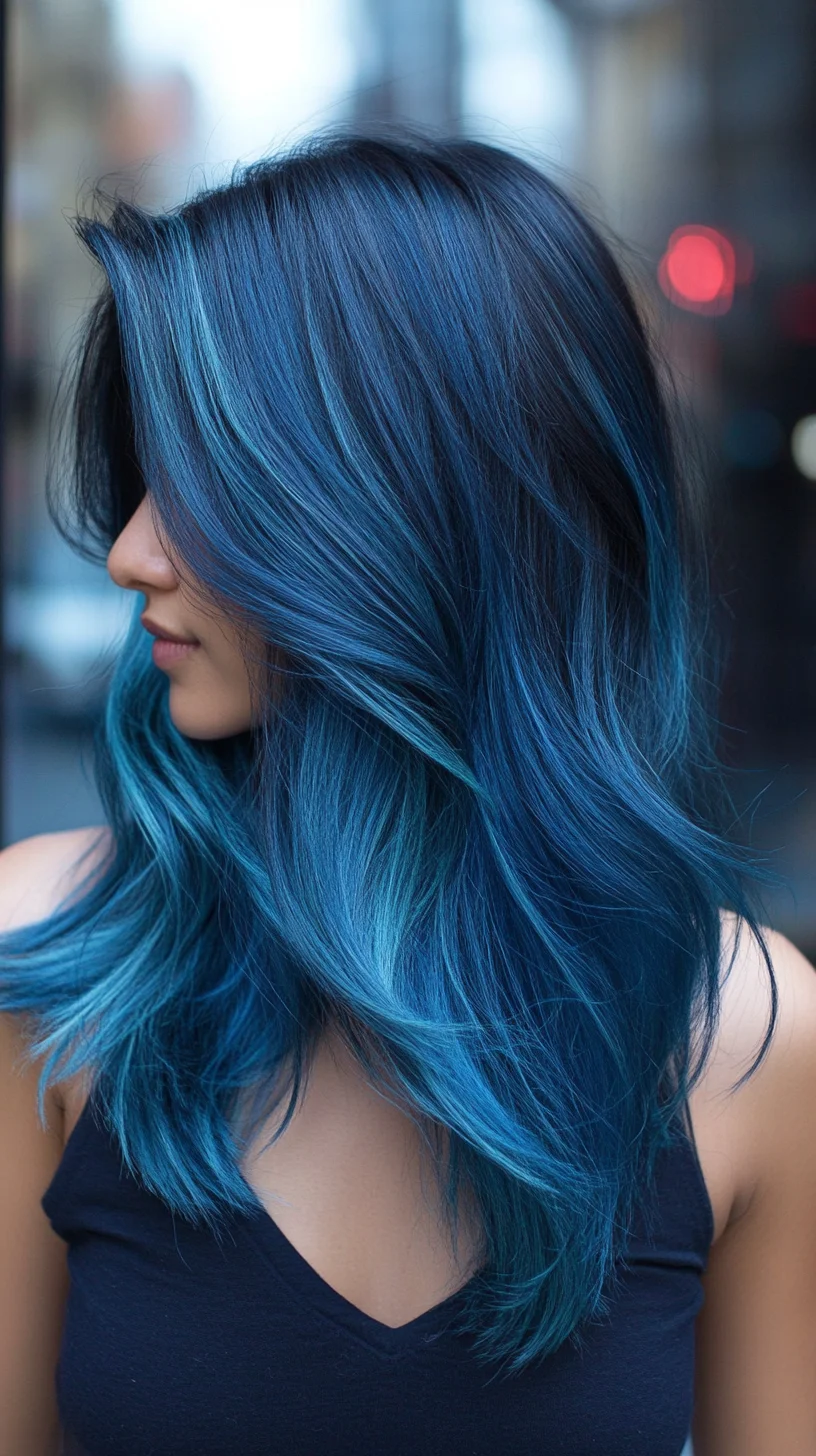 Vibrant Ocean Waves: A Stunning Blue Ombre for Bold Statements