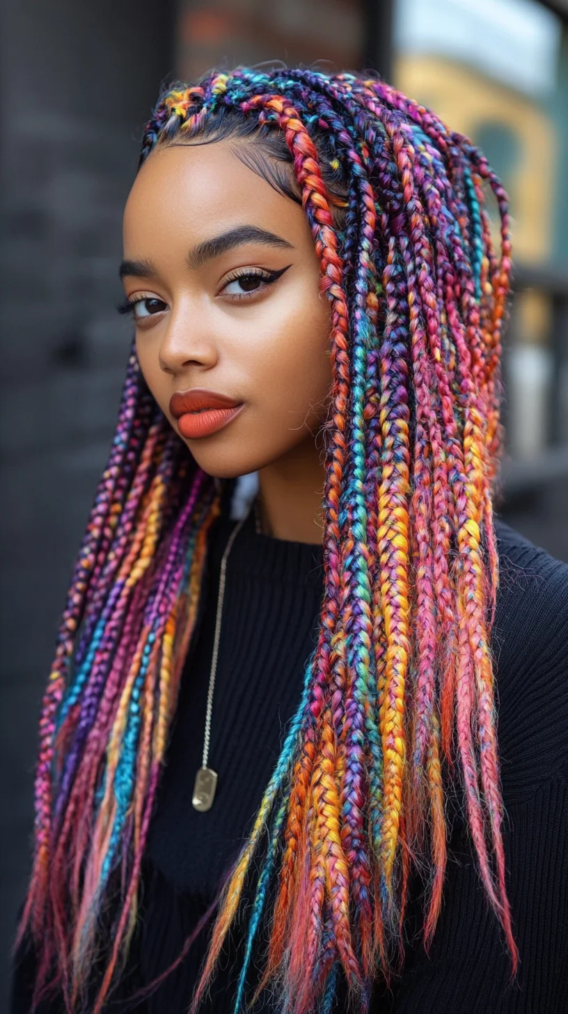 Vibrant Rainbow Braids: A Bold Style Statement for All Hair Types